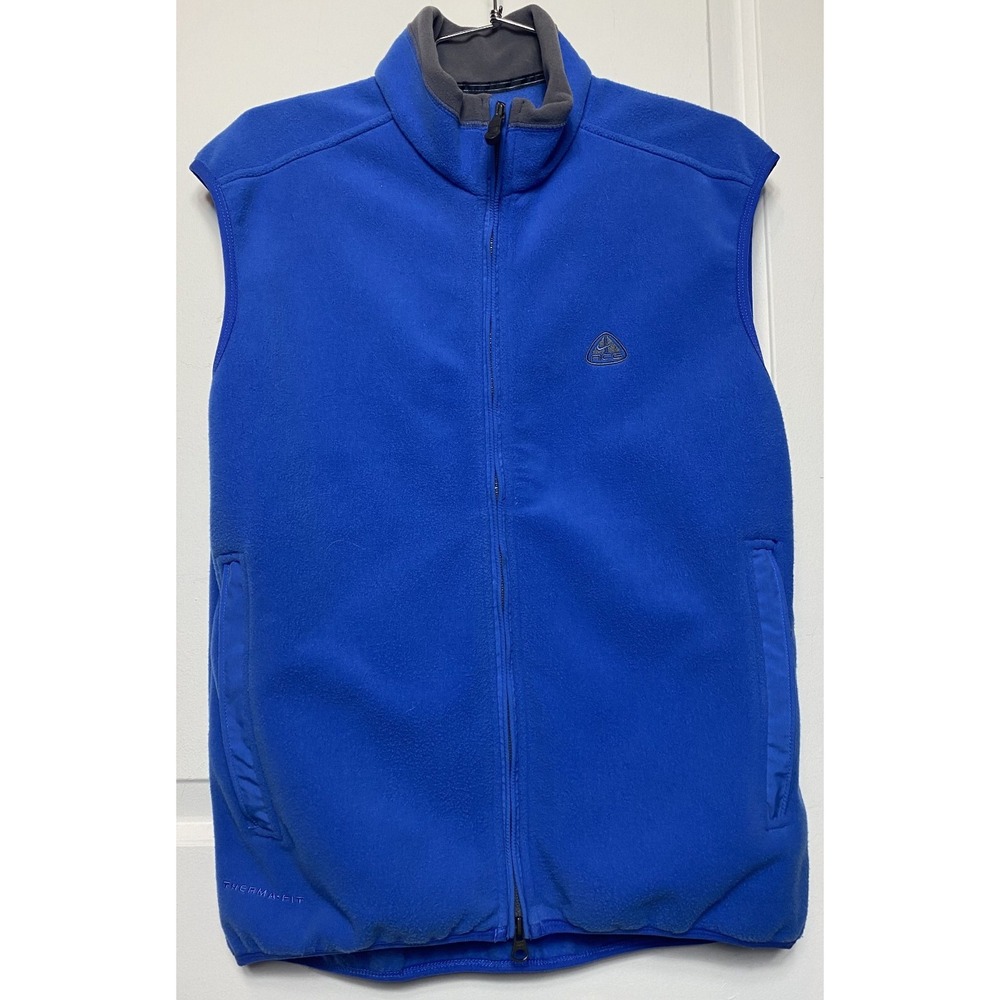 Vintage Nike ACG Polartec Thermal Layer 2 Full Zip Blue Fleece Vest Men's M 90s